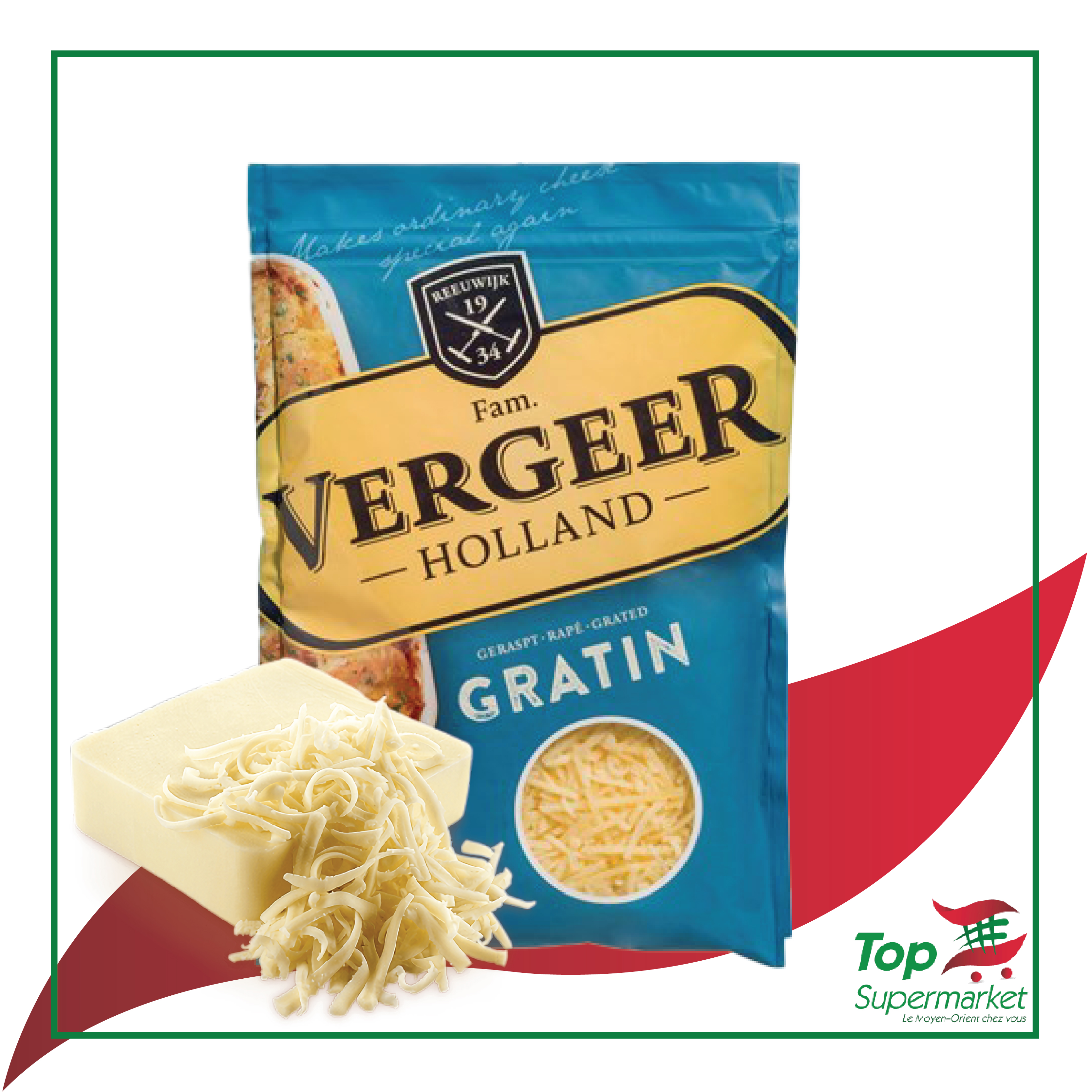 Vergeer fromage râpée pour gratin 150gr